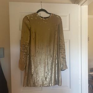Diane Von Furstenberg gold shift dress